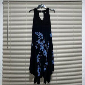 INC International Concepts Black Floral Midi Dress Size M NWT